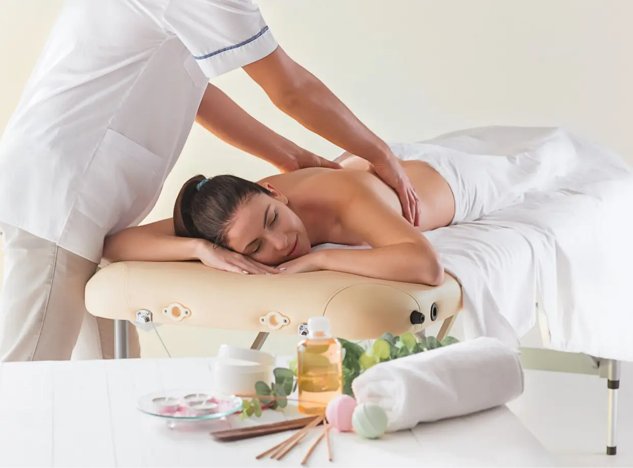 women getting massaged